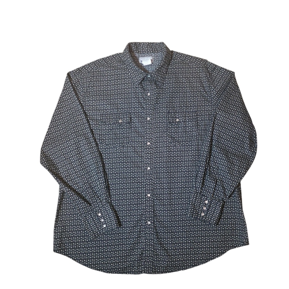 Wrangler Pearl Snap Western Shirt Men XXL Black Paisley Cowboy Rodeo